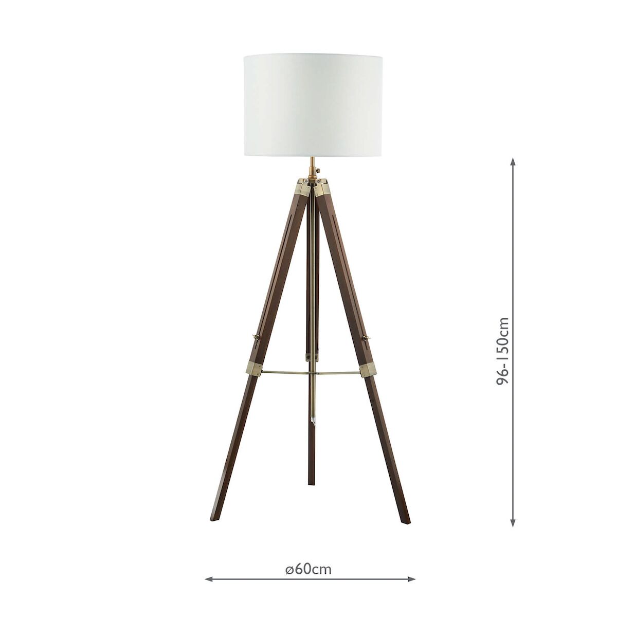 Easel Tripod Floor Lamp Dark Wood Antique Brass Base Only<br>Dark Wood - Image 4