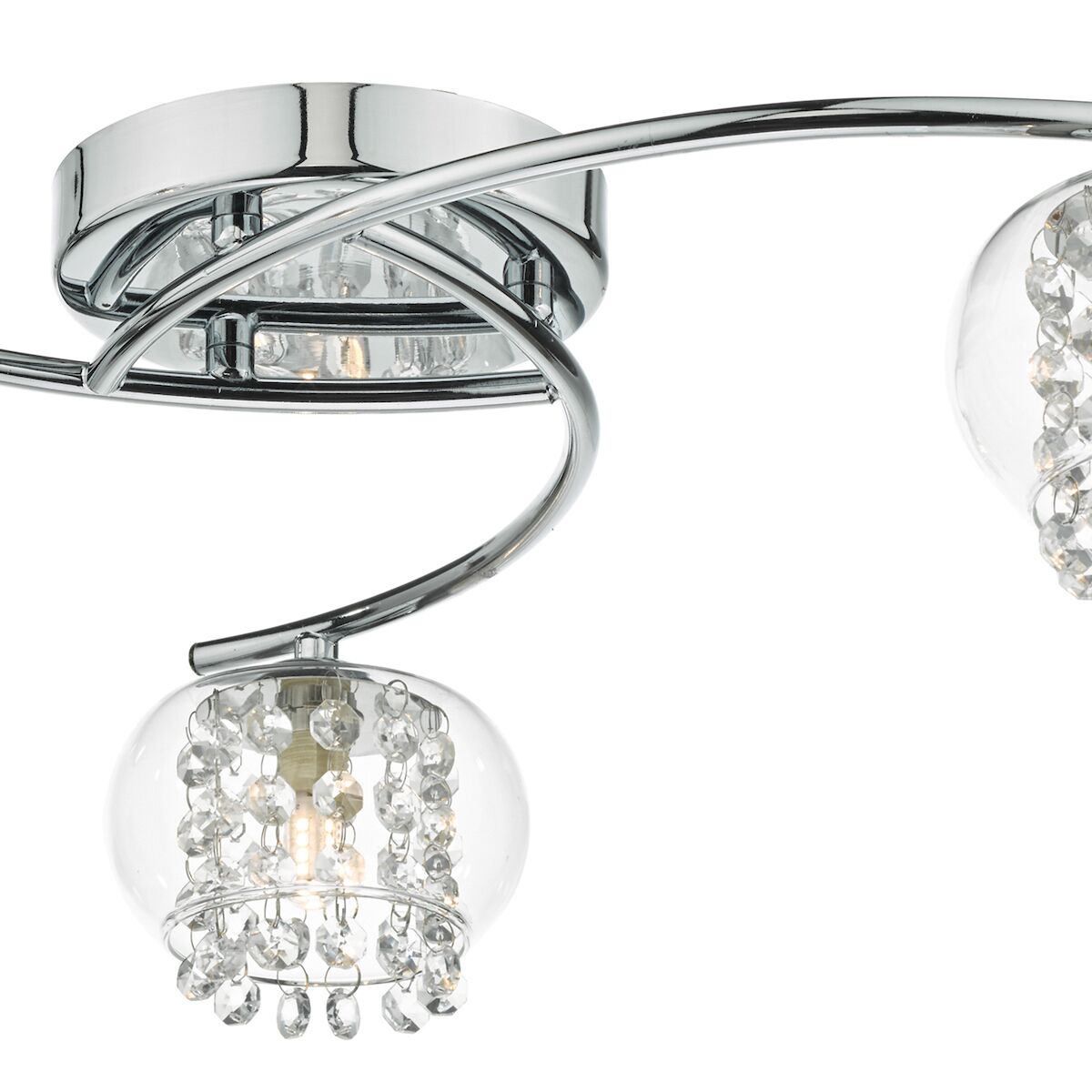 Elma 3 Light Semi Flush Polished Chrome Glass<br>Polished Chrome - Image 3