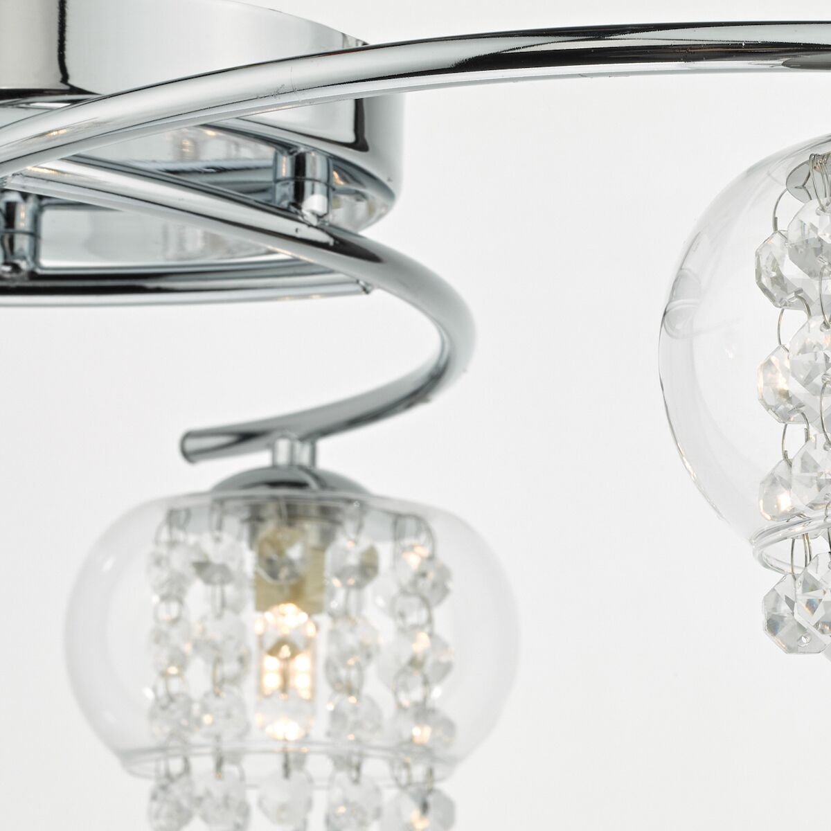 Elma 3 Light Semi Flush Polished Chrome Glass<br>Polished Chrome - Image 4