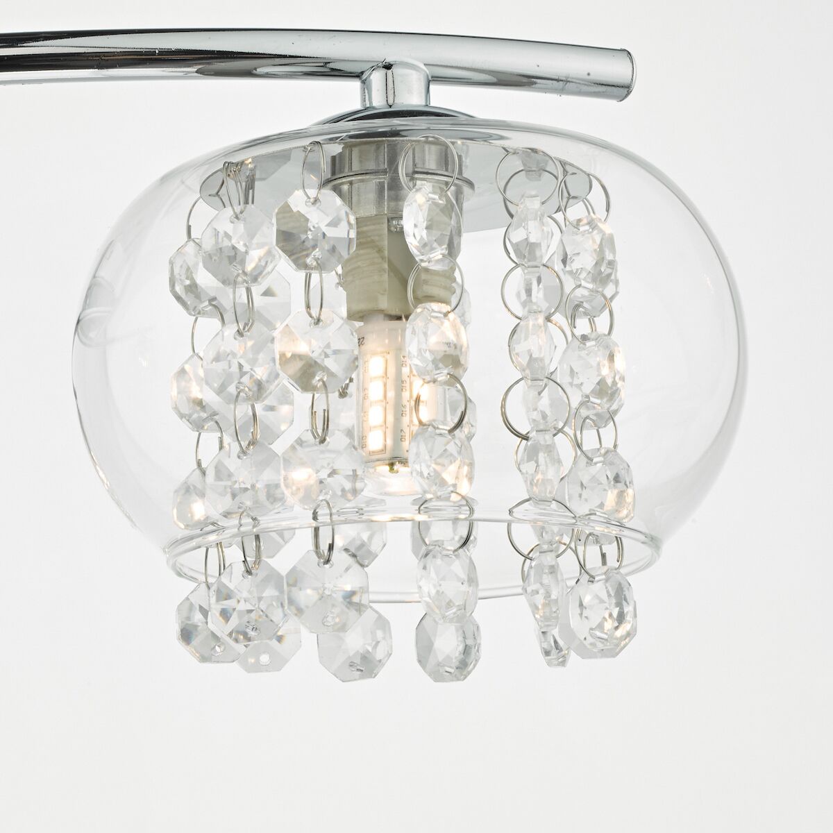 Elma 3 Light Semi Flush Polished Chrome Glass<br>Polished Chrome - Image 5