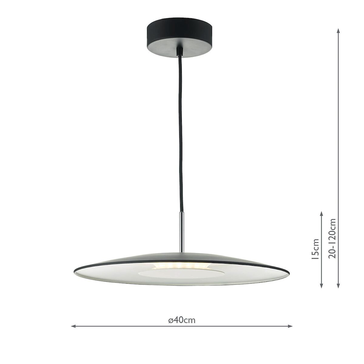 Enoch Pendant Matt Black & Stainless Steel LED<br>Matt Black - Image 6