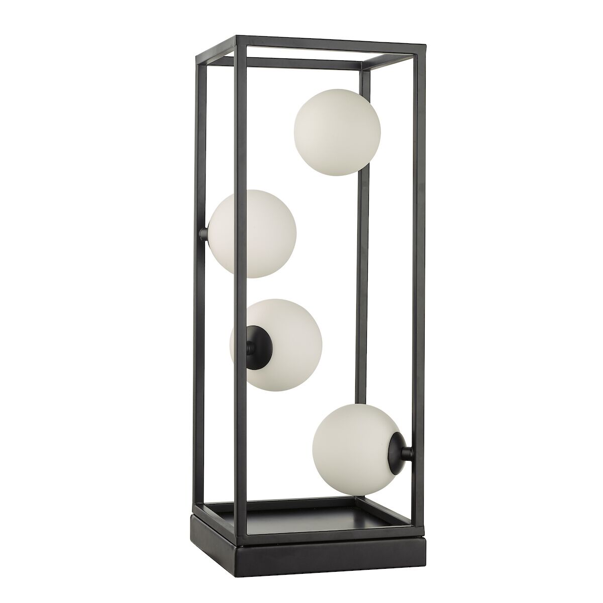 Ensio 4 Light Table Lamp Matt Black & Opal Glass<br>Matt Black - Image 2