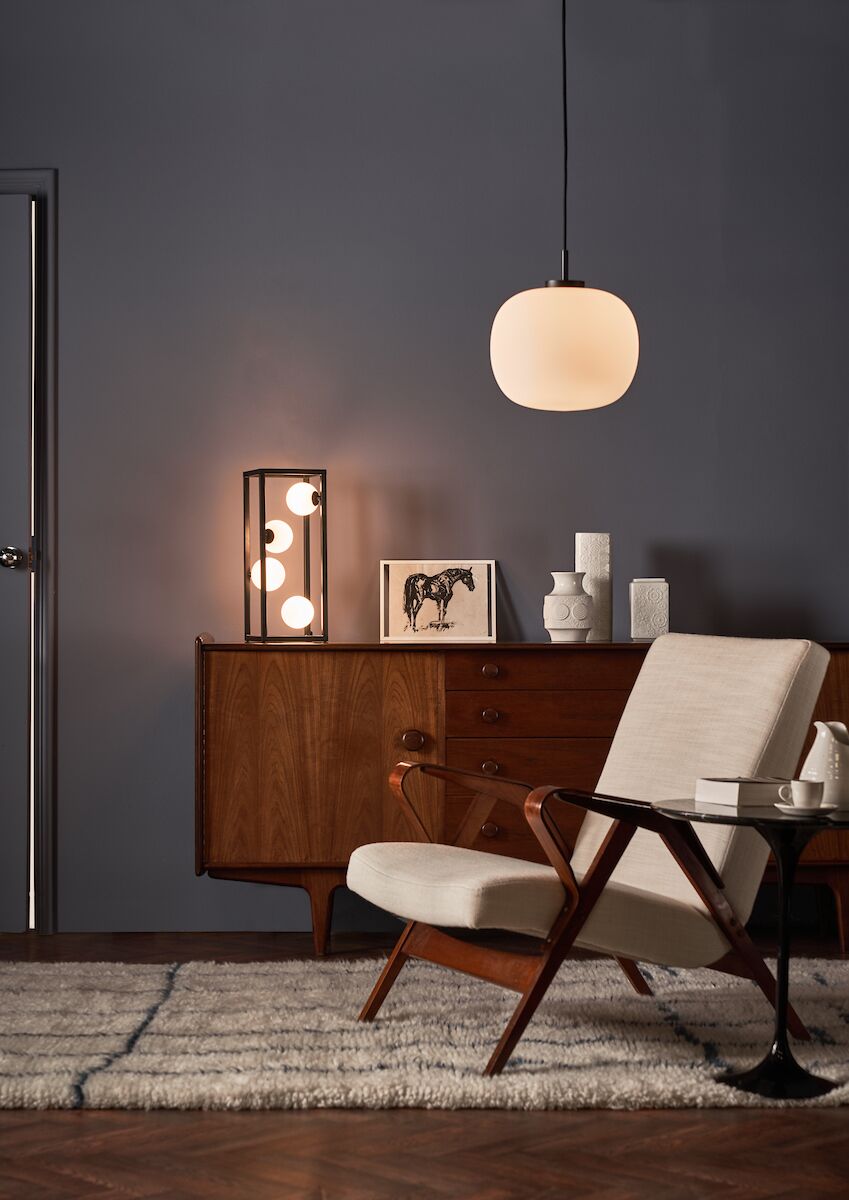 Ensio 4 Light Table Lamp Matt Black & Opal Glass<br>Matt Black - Image 5