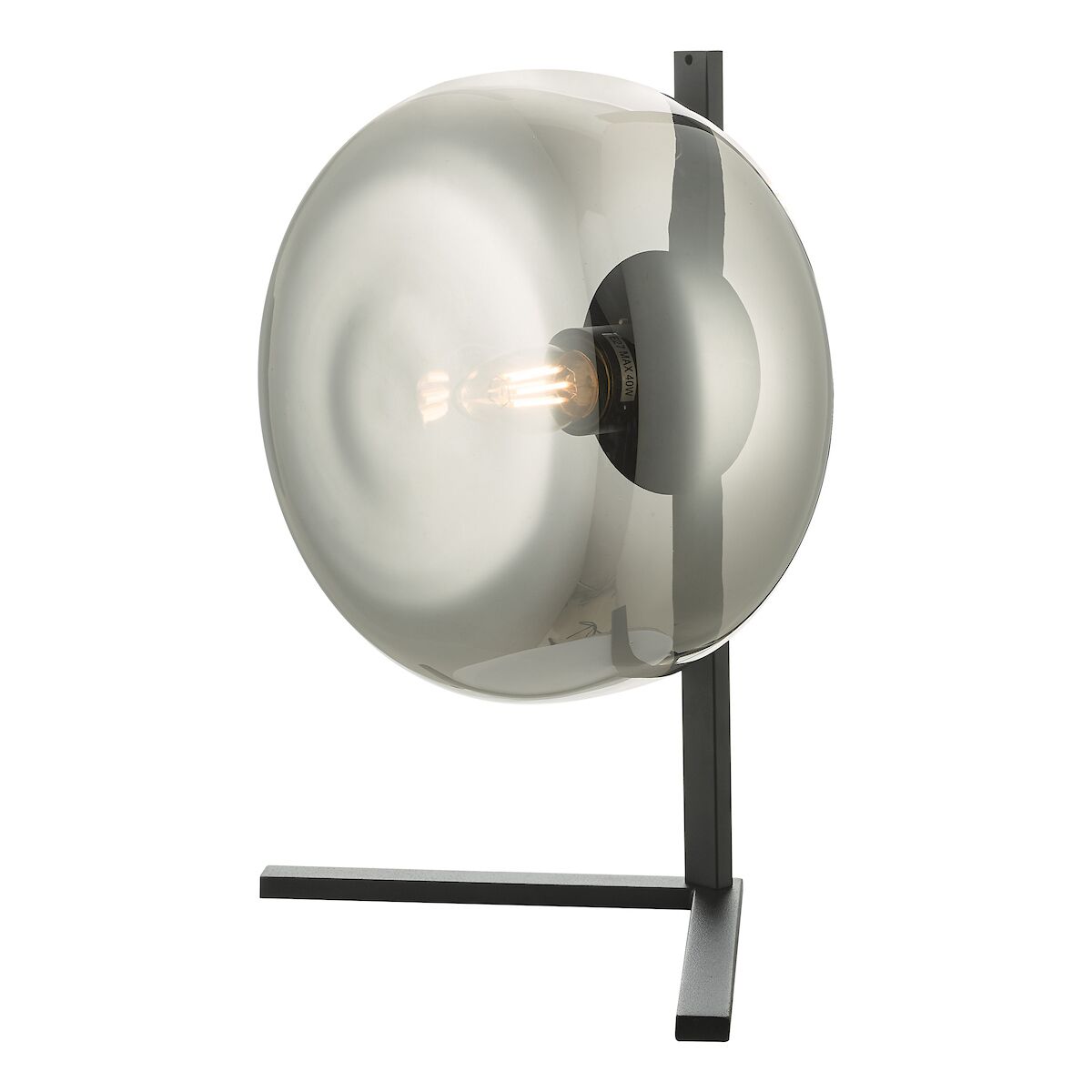 Erla Table Lamp Smoked Glass And Matt Black<br>Smoked Glass