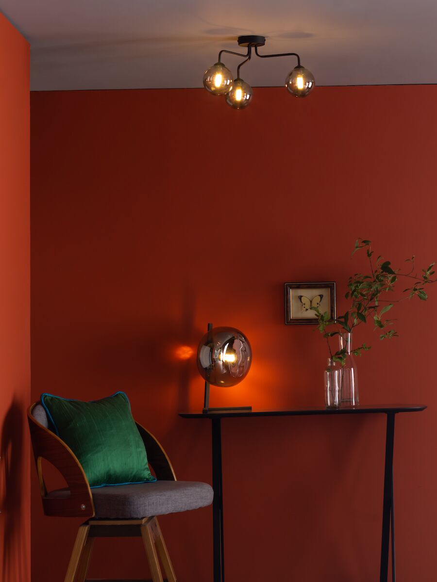 Erla Table Lamp Smoked Glass And Matt Black<br>Smoked Glass - Image 4