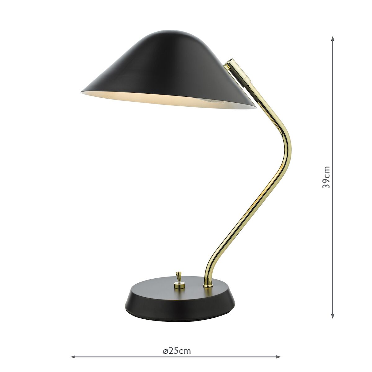 Erna Task Table Lamp Polished Brass Satin Black<br>Polished Brass - Image 9