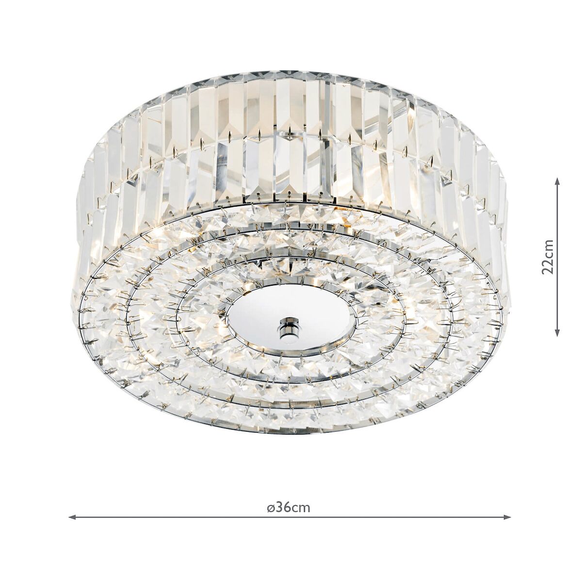 Errol Crystal Semi Flush Fitting Polished Chrome<br>Crystal - Image 5