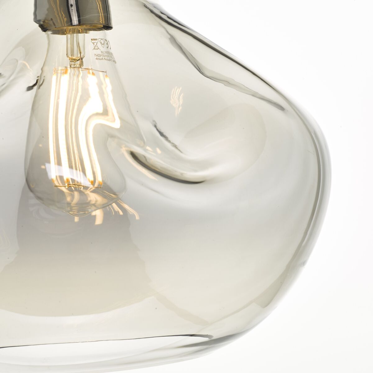 Esarosa 1 Light Pendant Black Chrome And Smoked Glass<br>Smoked Glass - Image 3