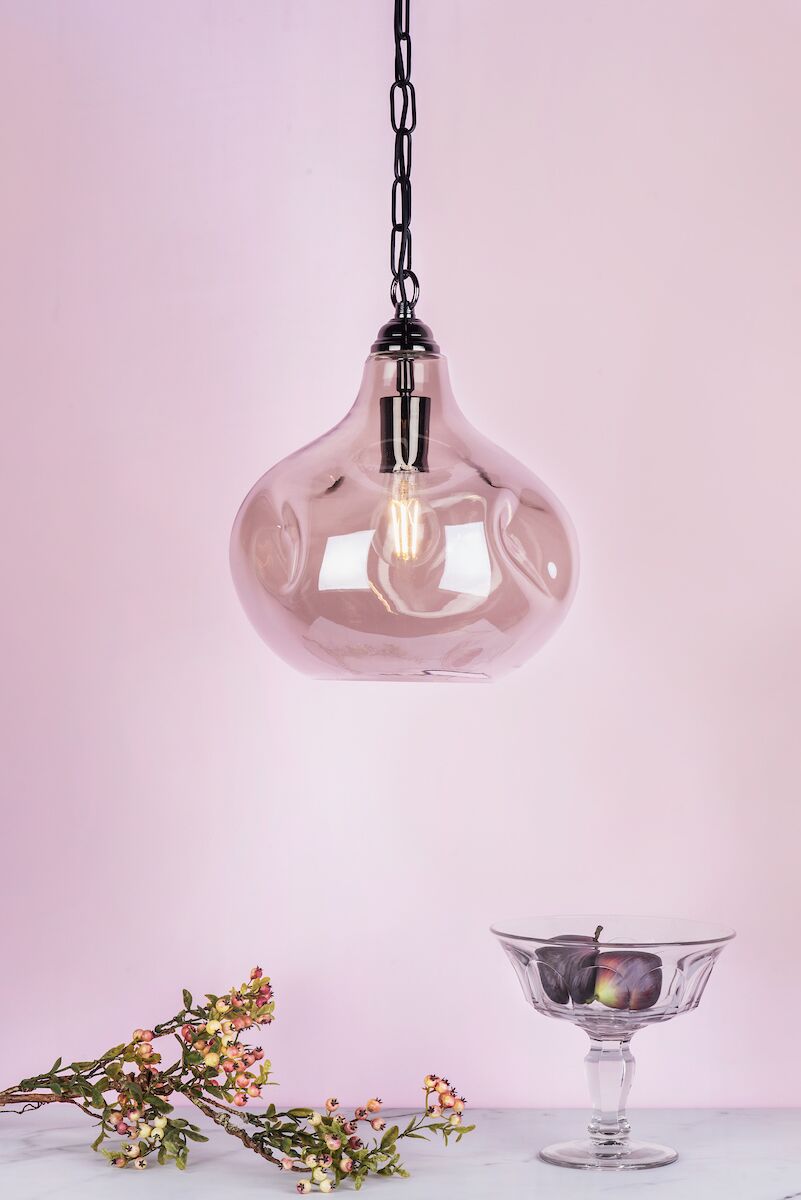 Esarosa 1 Light Pendant Black Chrome And Smoked Glass<br>Smoked Glass - Image 4