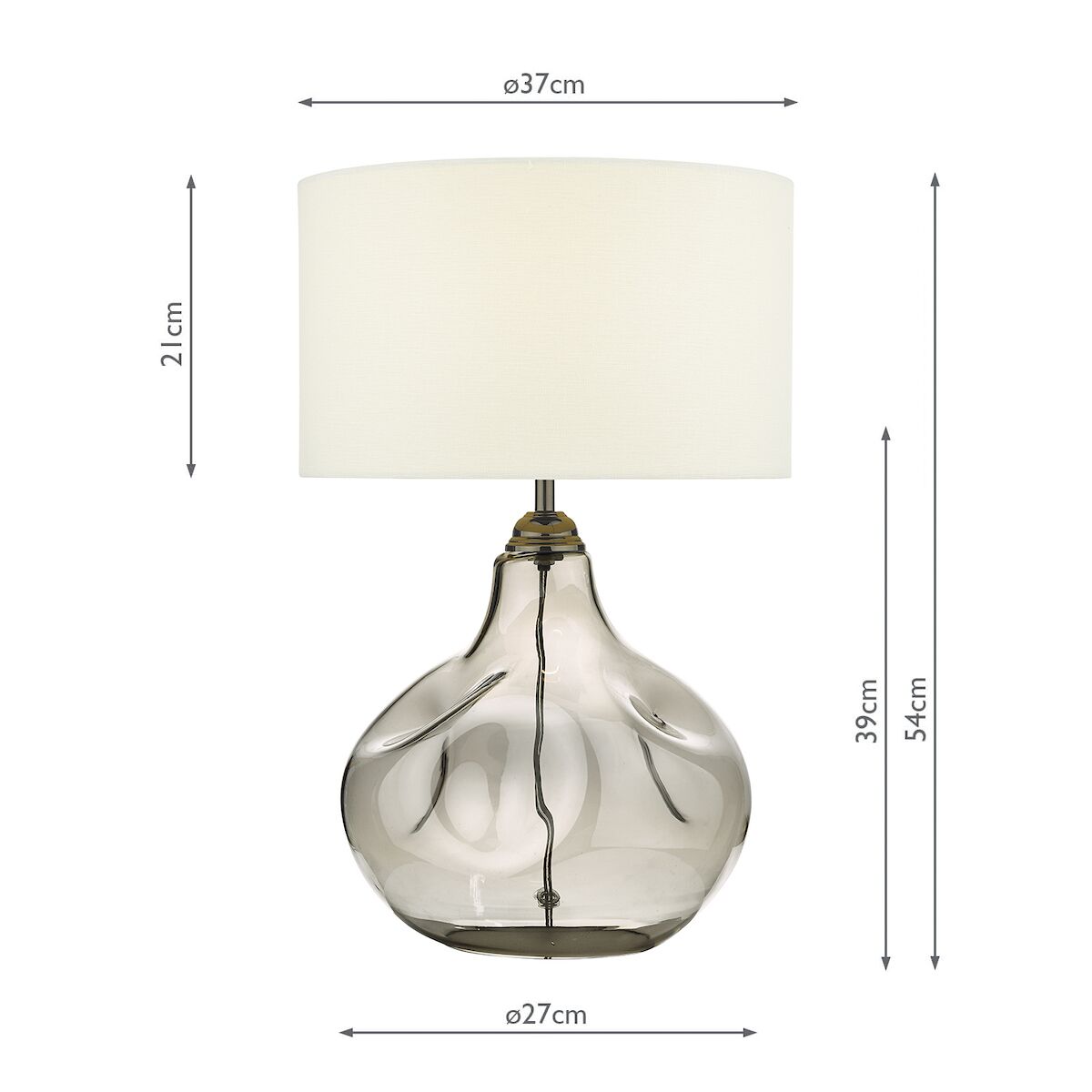 Esarosa Table Lamp Smoked Glass with White Linen Shade <br>Smoked Glass - Image 5