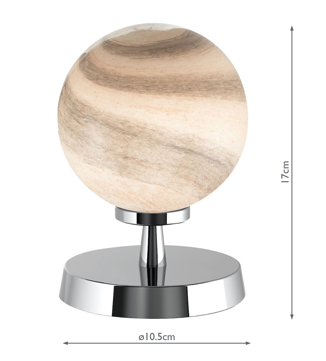 Esben Touch Table Lamp Polished Chrome With Planet Glass<br>Polished Chrome - Image 3