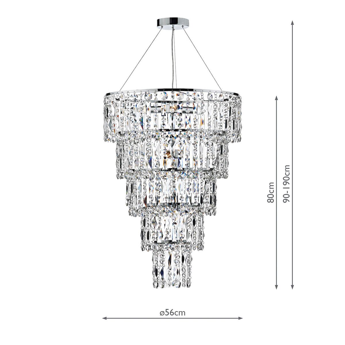 Escala 6 Light Round Crystal Pendant<br>Crystal - Image 2