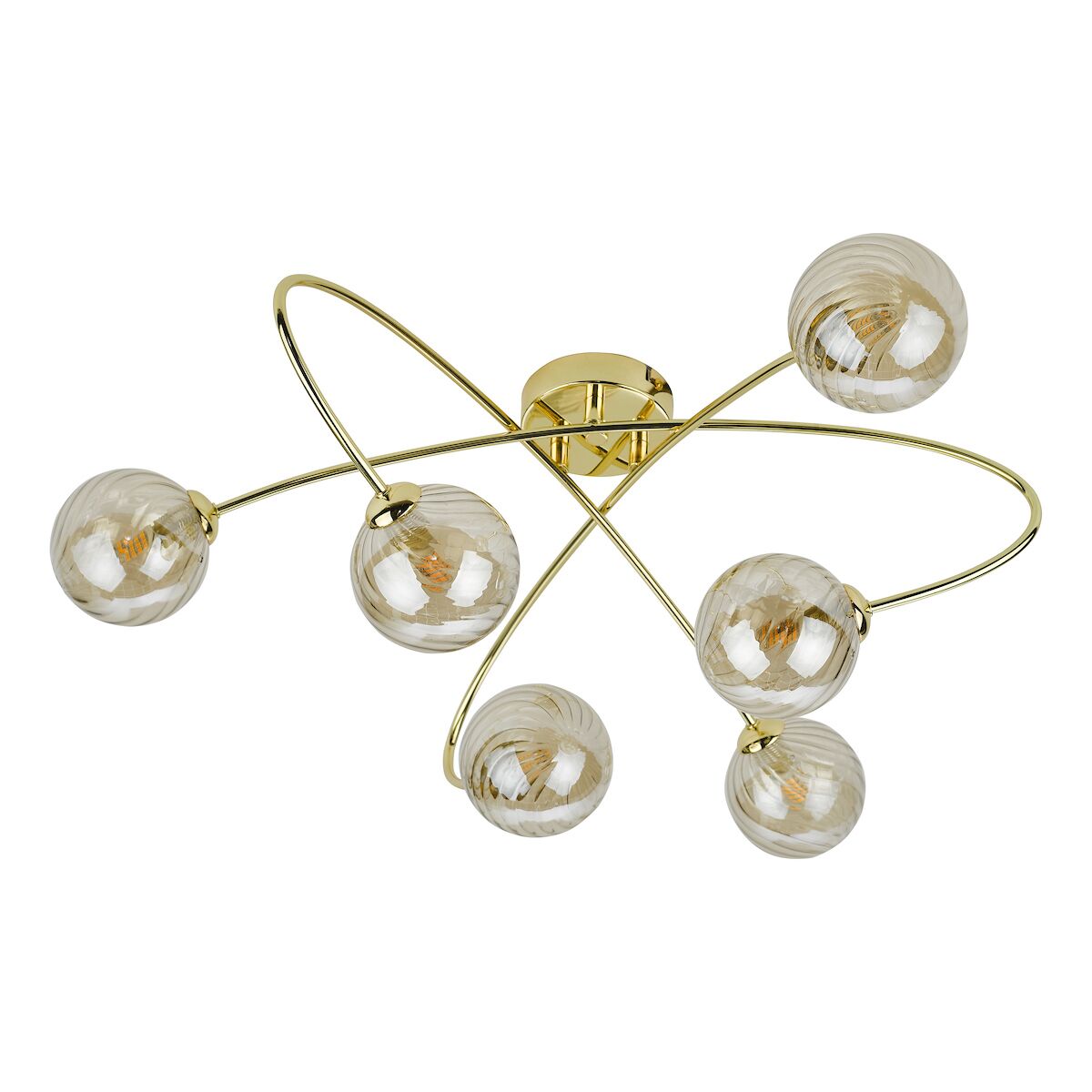 Etta 6 Light Semi Flush Polished Gold Champagne Glass<br>Polished Gold - Image 2