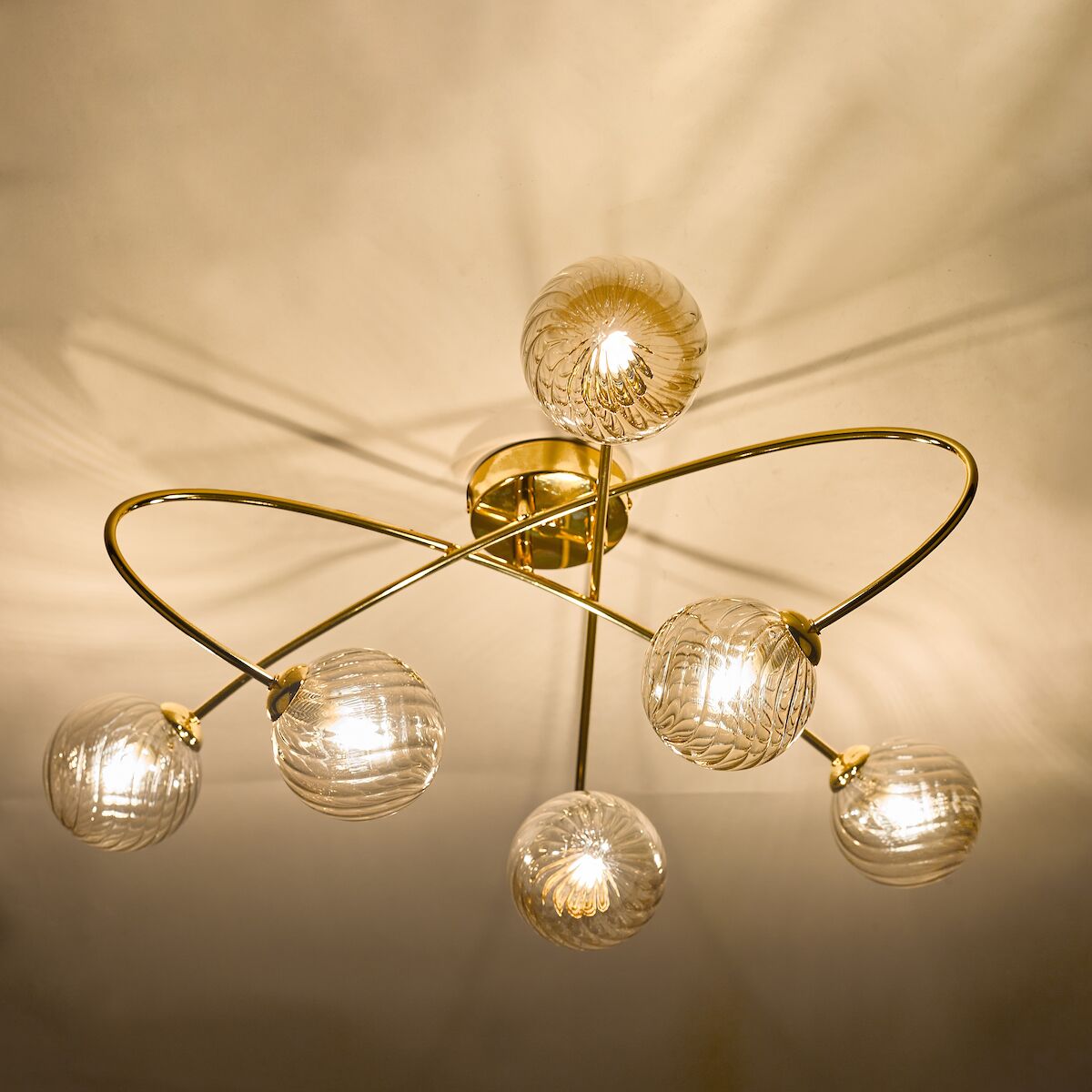Etta 6 Light Semi Flush Polished Gold Champagne Glass<br>Polished Gold - Image 5