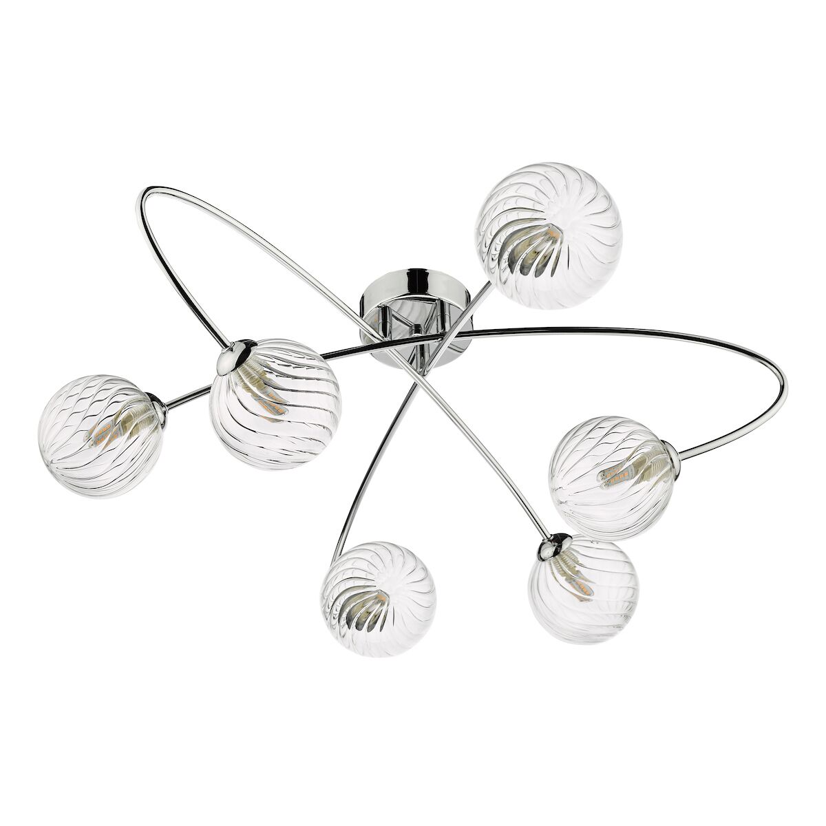 Etta 6 Light Semi Flush Polished Chrome Clear Glass<br>Polished Chrome - Image 2