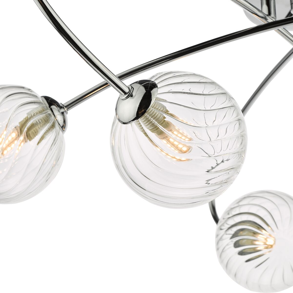 Etta 6 Light Semi Flush Polished Chrome Clear Glass<br>Polished Chrome - Image 3