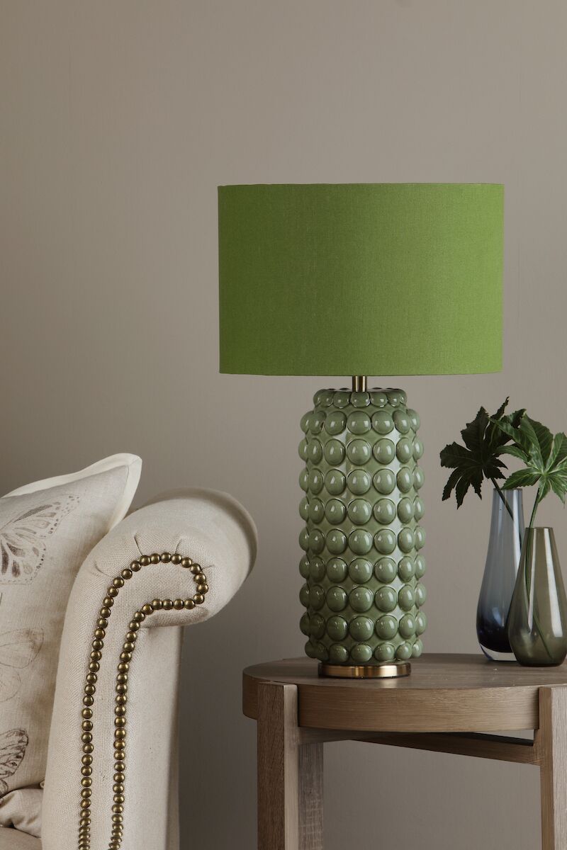 Etzel Table Lamp Green Satin Brass With Shade <br>Green - Image 5