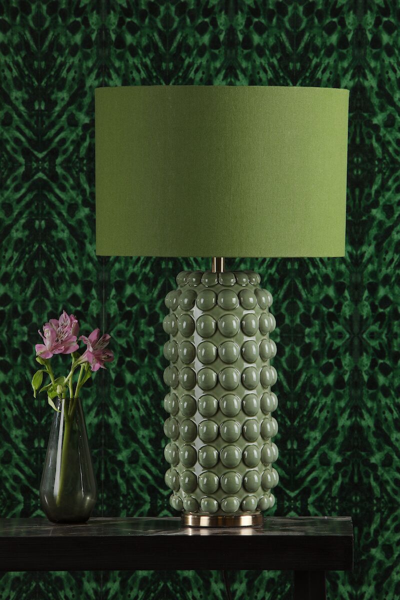 Etzel Table Lamp Green Satin Brass With Shade <br>Green - Image 7