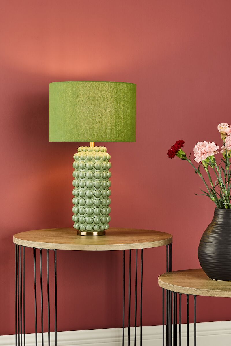 Etzel Table Lamp Green Satin Brass With Shade <br>Green - Image 8