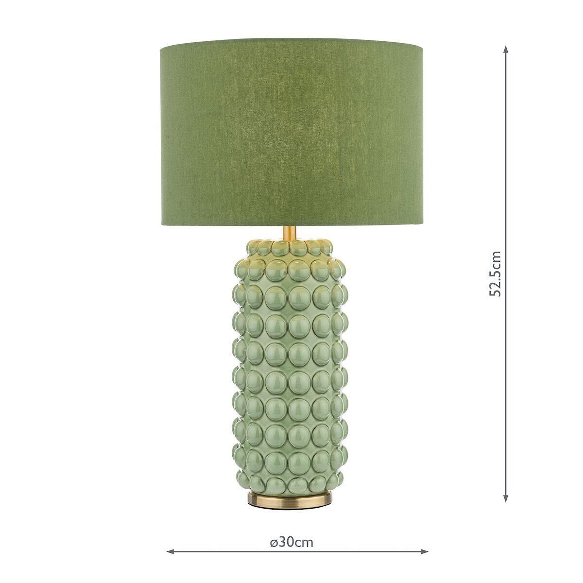 Etzel Table Lamp Green Satin Brass With Shade <br>Green - Image 9