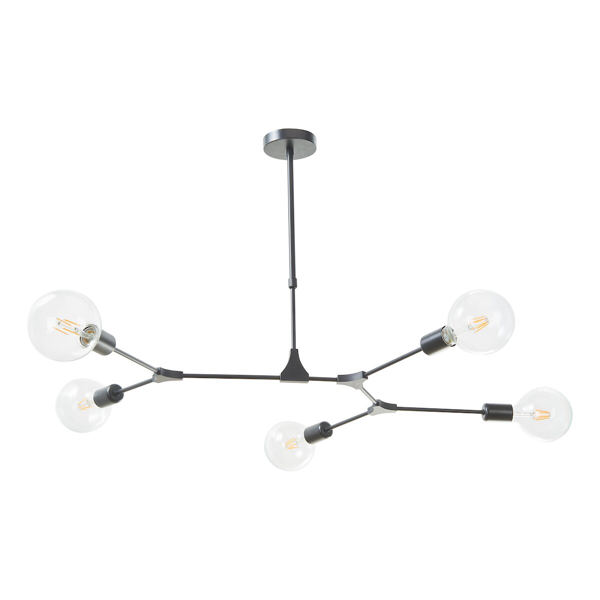 Euphemia 5 Light Pendant Black<br>Satin Black - Image 2