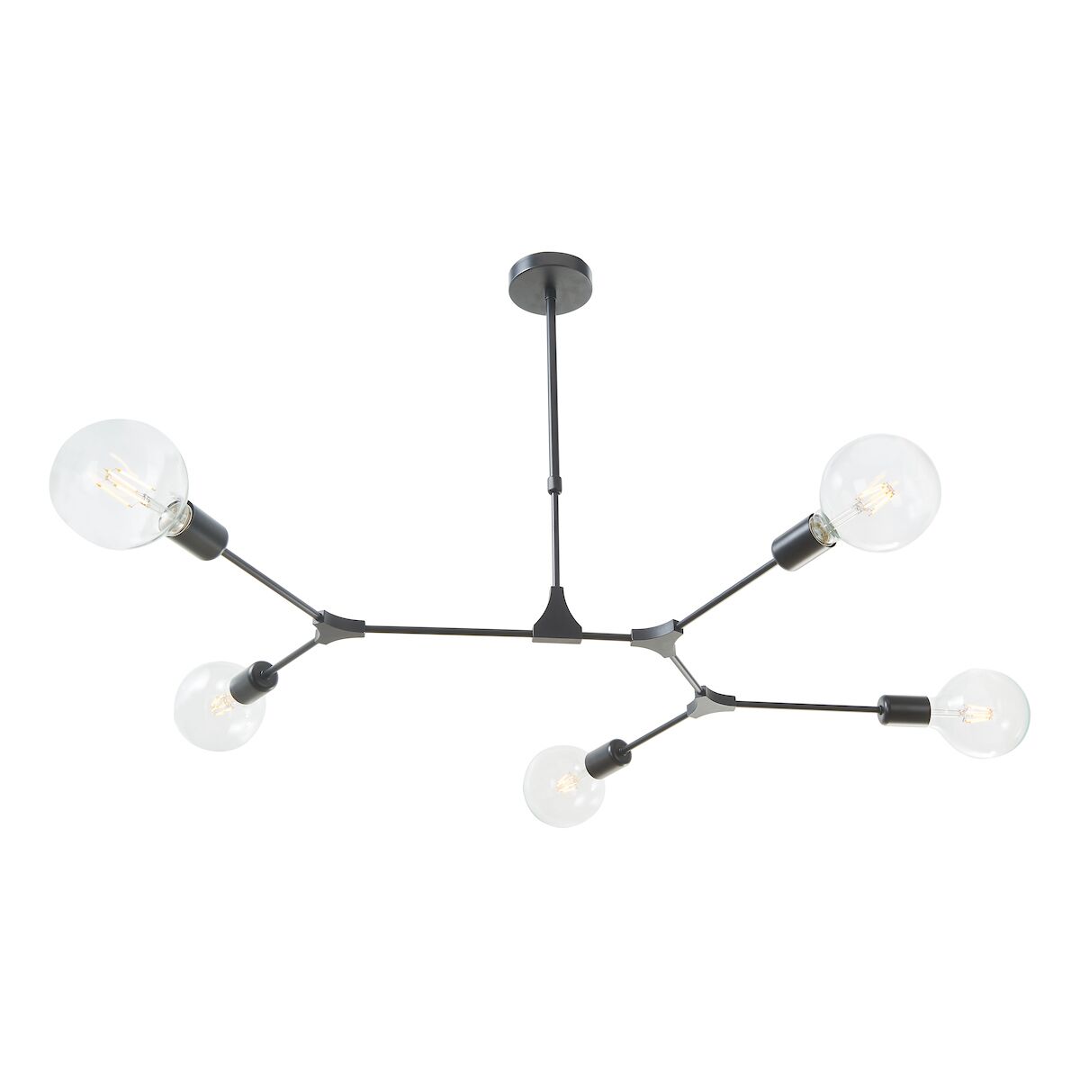 Euphemia 5 Light Pendant Black<br>Satin Black - Image 3