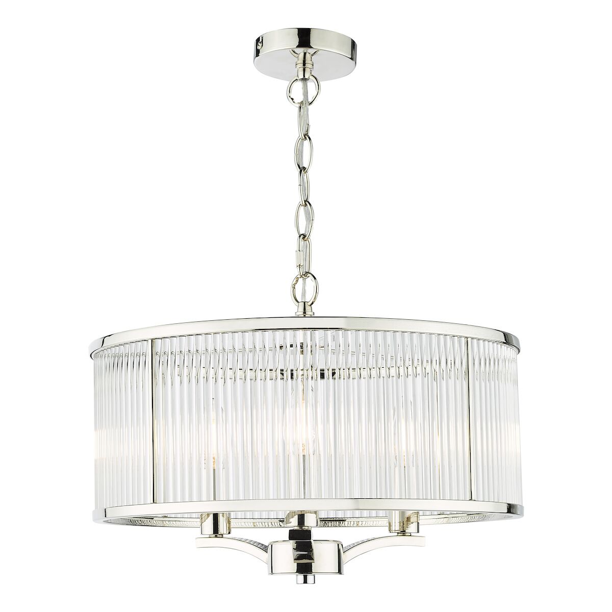 Eveyln 3 Light Pendant Polished Nickel Glass<br>Polished Nickel - Image 11