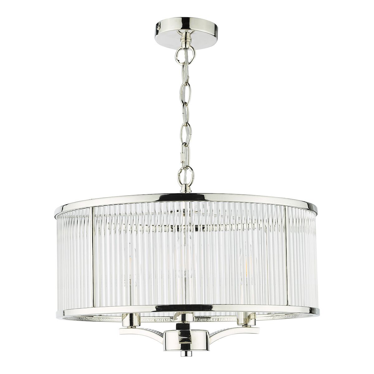 Eveyln 3 Light Pendant Polished Nickel Glass<br>Polished Nickel - Image 10