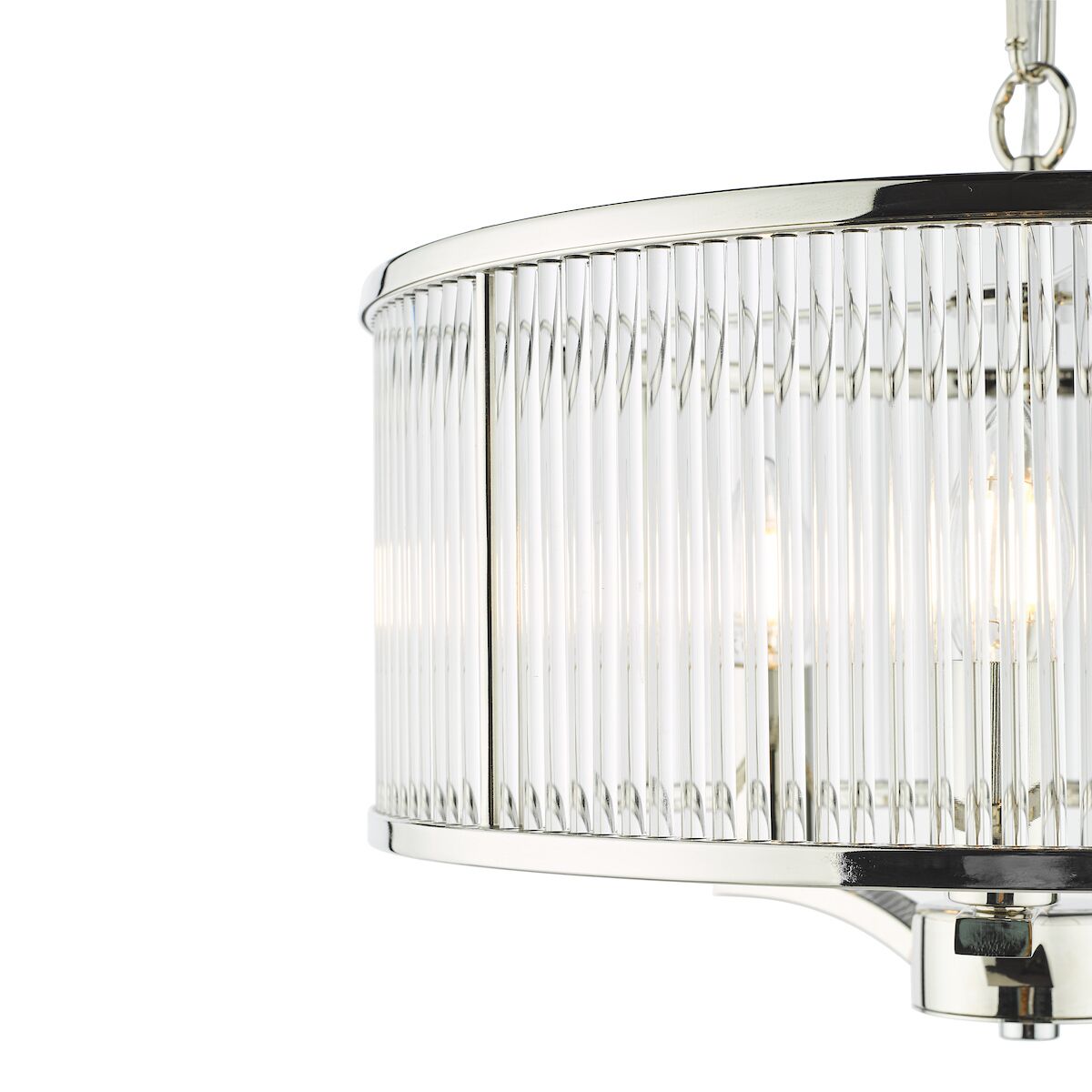 Eveyln 3 Light Pendant Polished Nickel Glass<br>Polished Nickel - Image 8