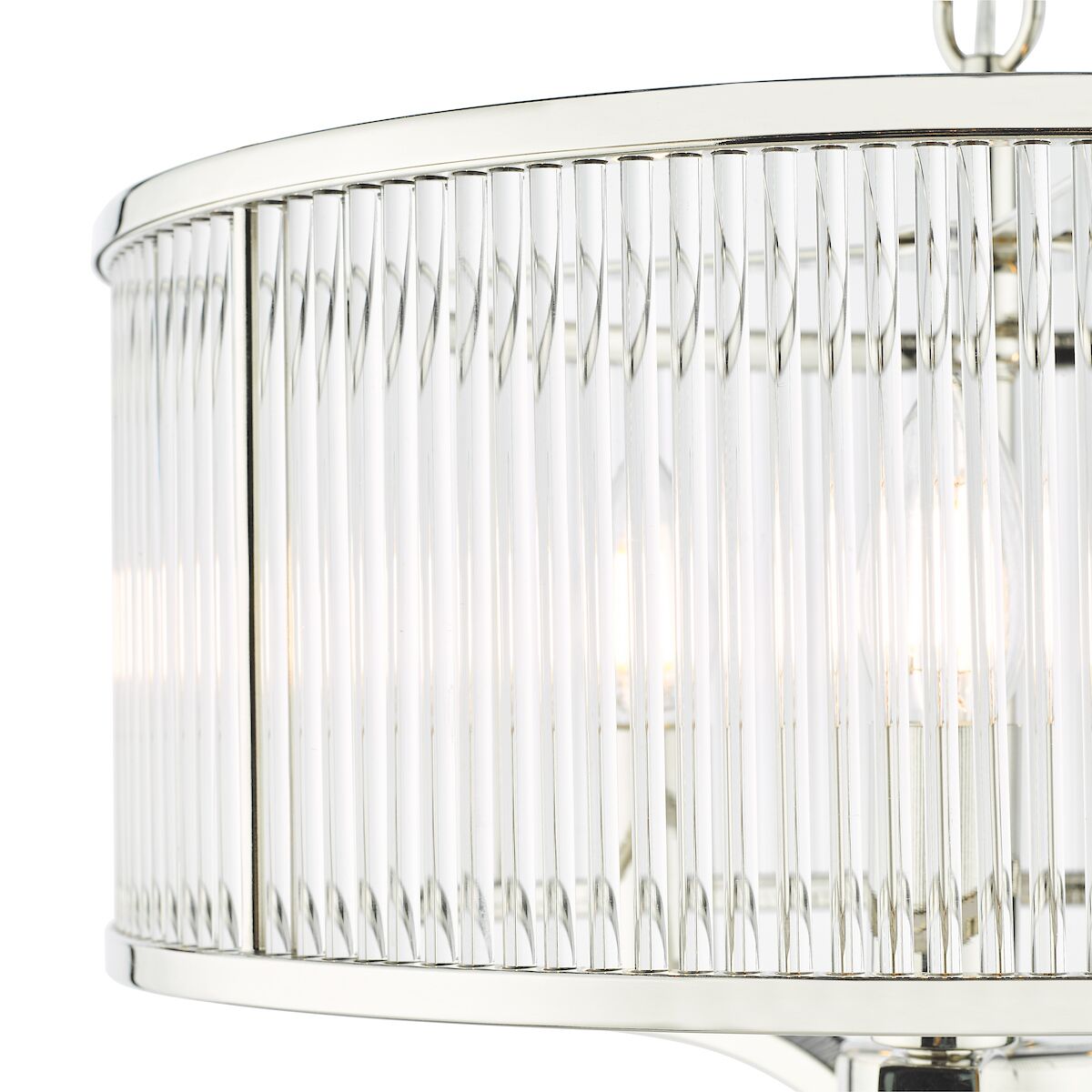 Eveyln 3 Light Pendant Polished Nickel Glass<br>Polished Nickel - Image 6