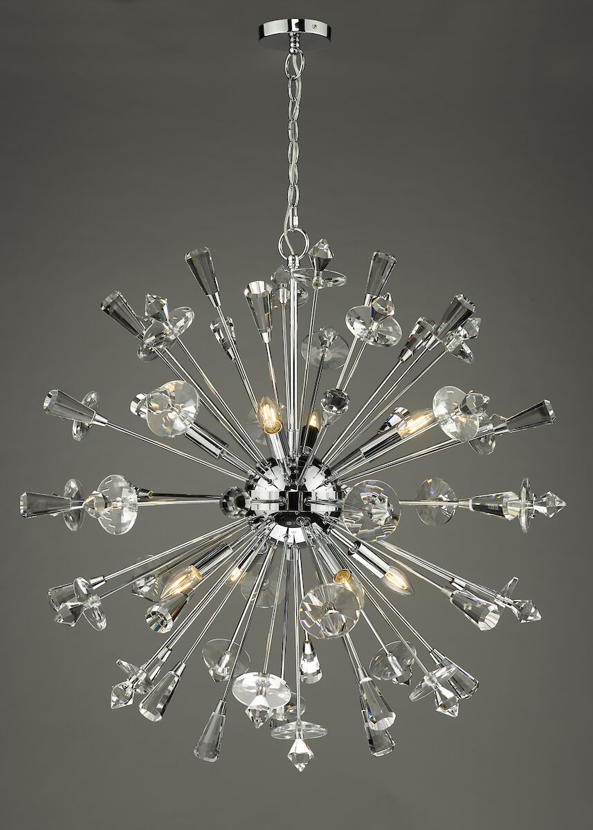 Exodus 8 Light Pendant Polished Chrome Crystal<br>Polished Chrome - Image 6