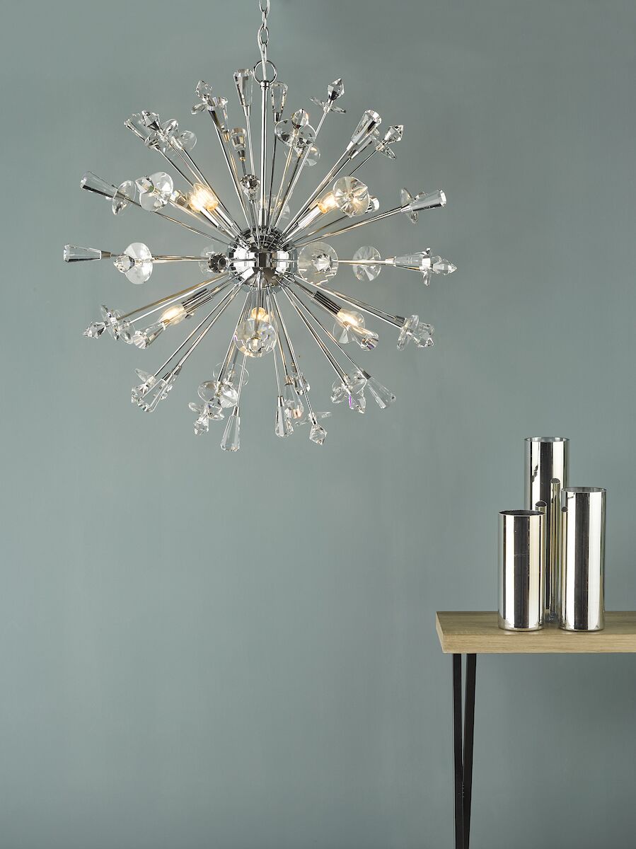 Exodus 8 Light Pendant Polished Chrome Crystal<br>Polished Chrome - Image 7