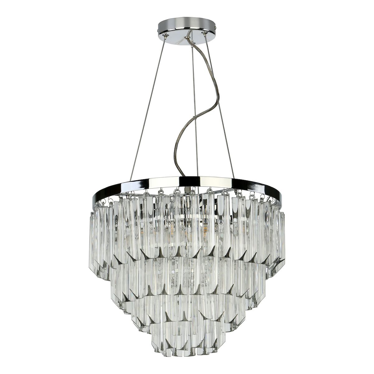 Fame 5 Light Pendant Polished Chrome Glass<br>Glass - Image 2