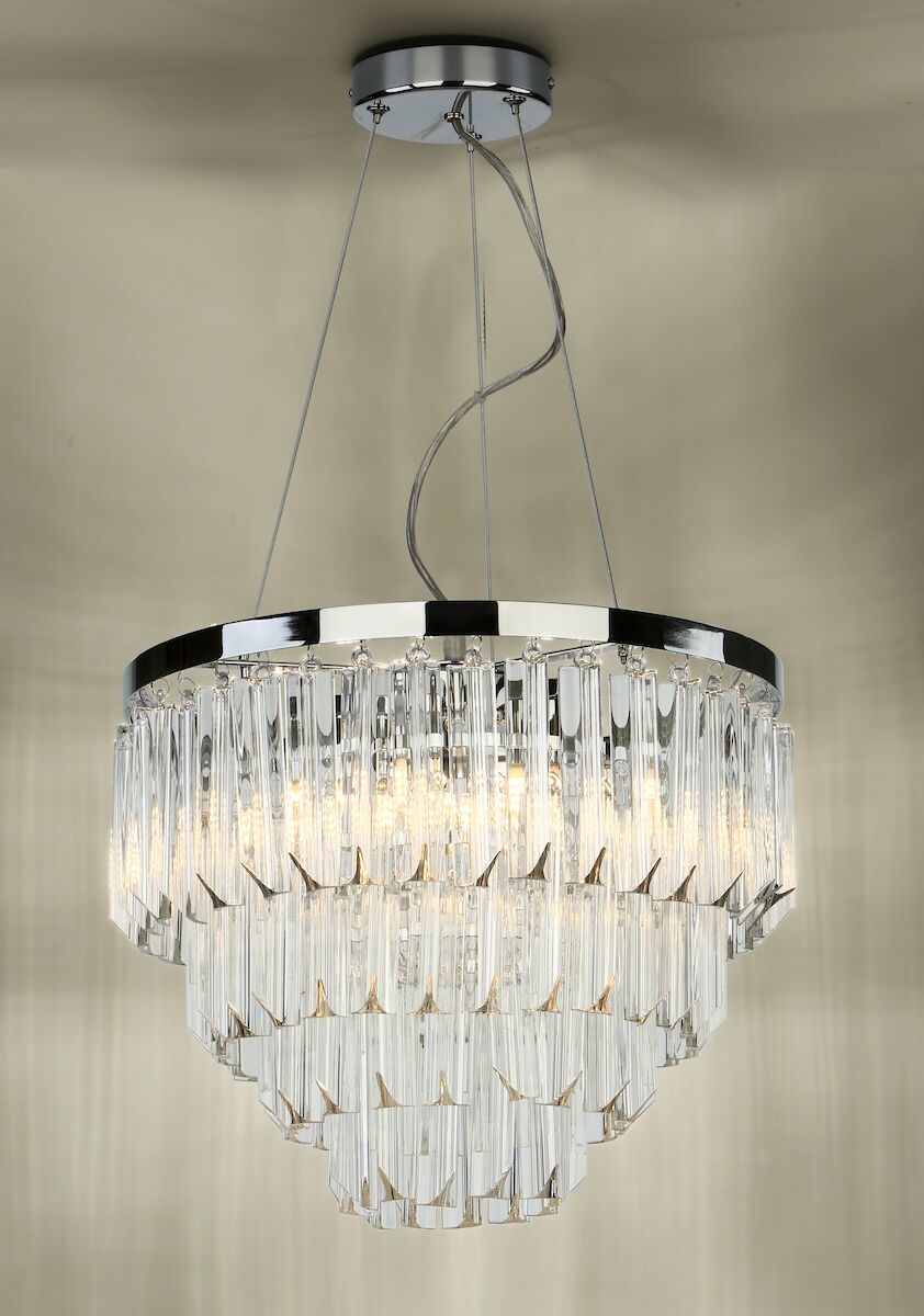 Fame 5 Light Pendant Polished Chrome Glass<br>Glass - Image 3