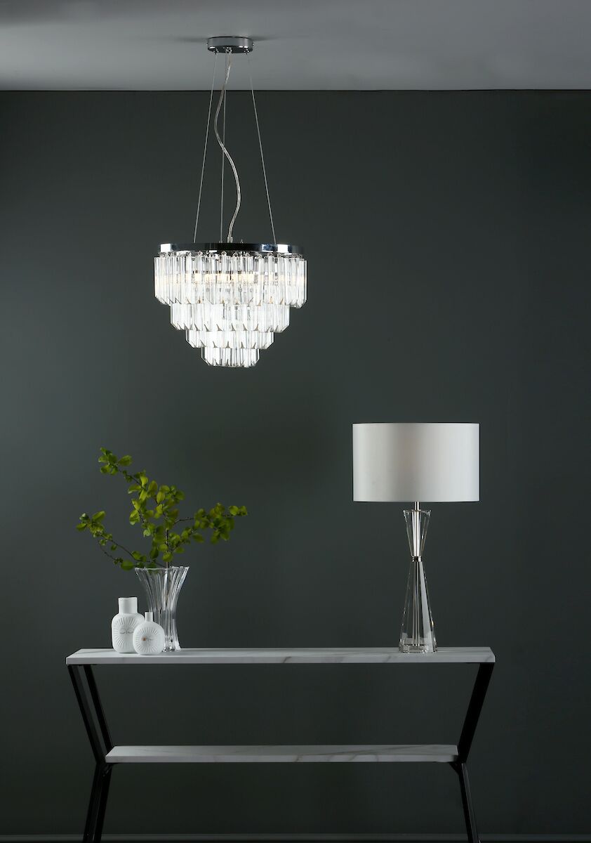 Fame 5 Light Pendant Polished Chrome Glass<br>Glass - Image 7