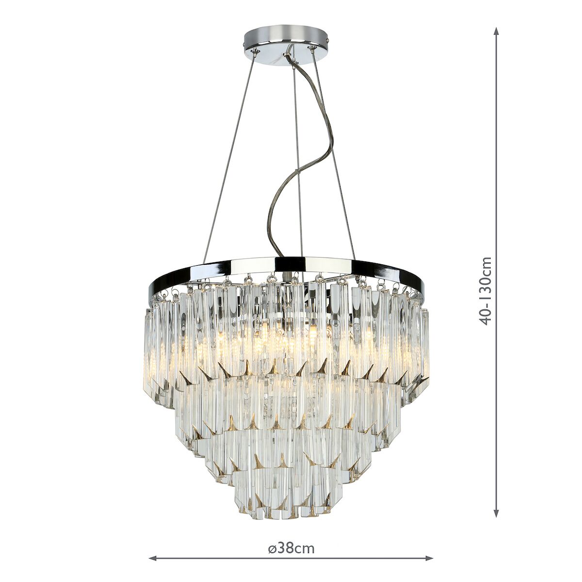Fame 5 Light Pendant Polished Chrome Glass<br>Glass - Image 9