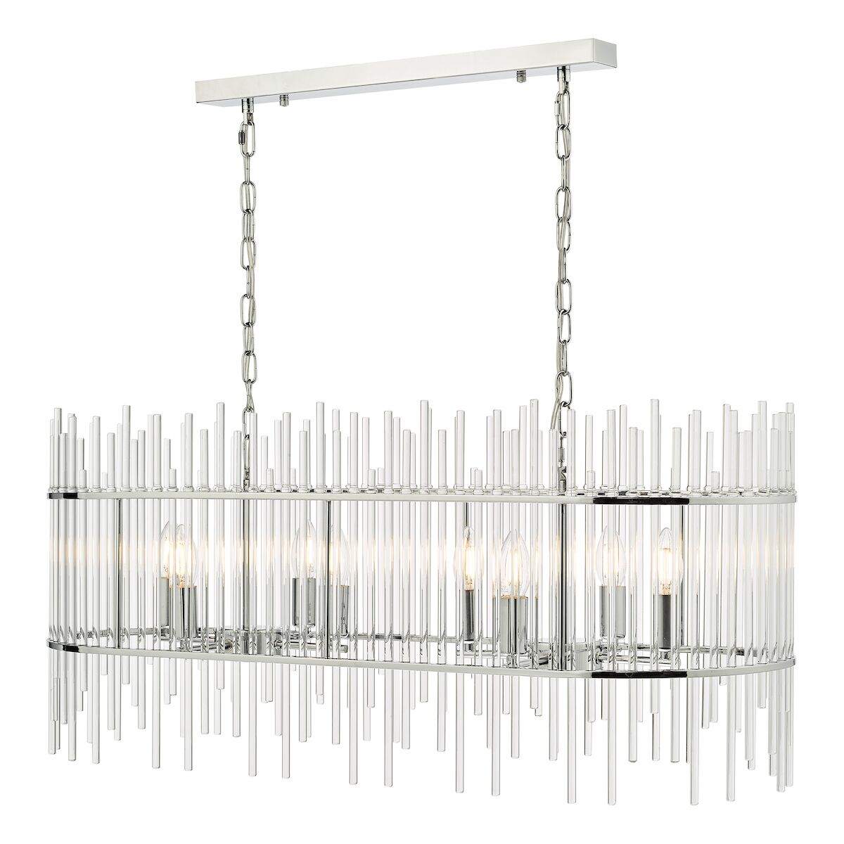 Finola 8 Light Bar Pendant Polished Chrome Glass<br>Glass