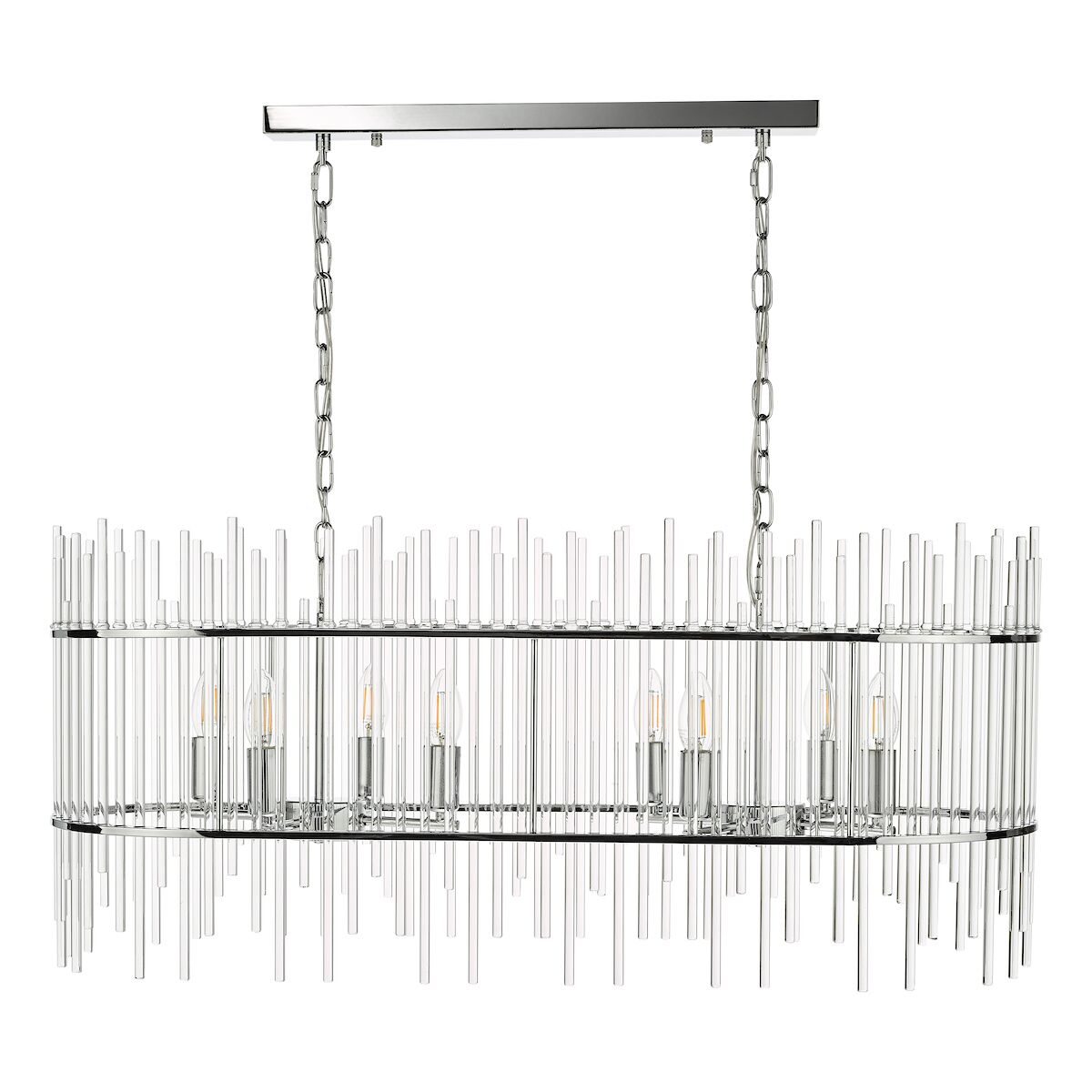 Finola 8 Light Bar Pendant Polished Chrome Glass<br>Glass - Image 4