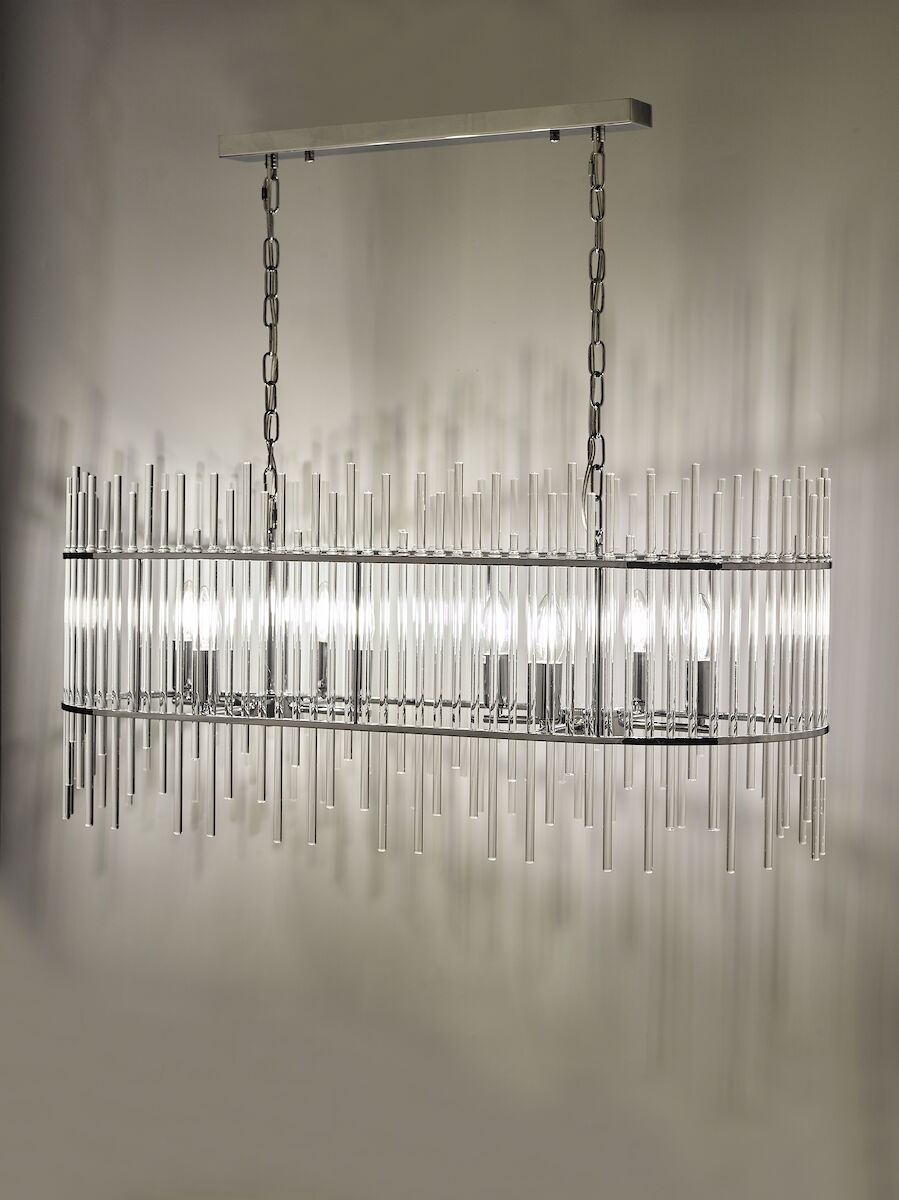Finola 8 Light Bar Pendant Polished Chrome Glass<br>Glass - Image 7