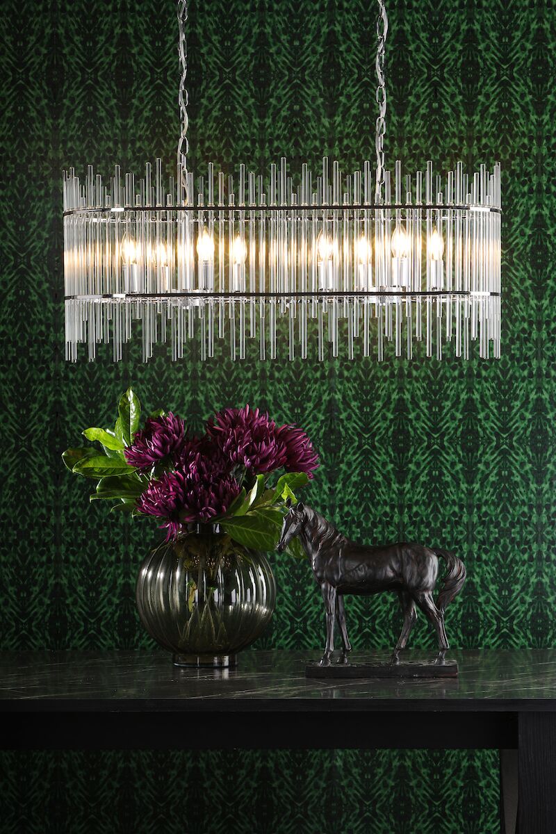 Finola 8 Light Bar Pendant Polished Chrome Glass<br>Glass - Image 8