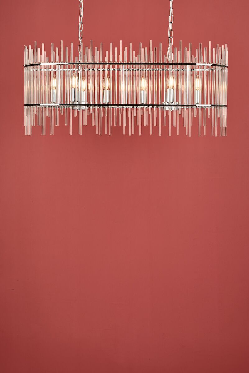 Finola 8 Light Bar Pendant Polished Chrome Glass<br>Glass - Image 10