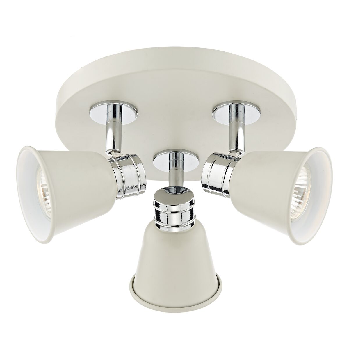 Fry 3 Light Plate Spotlight Cream Polished ChromeMatt Cream