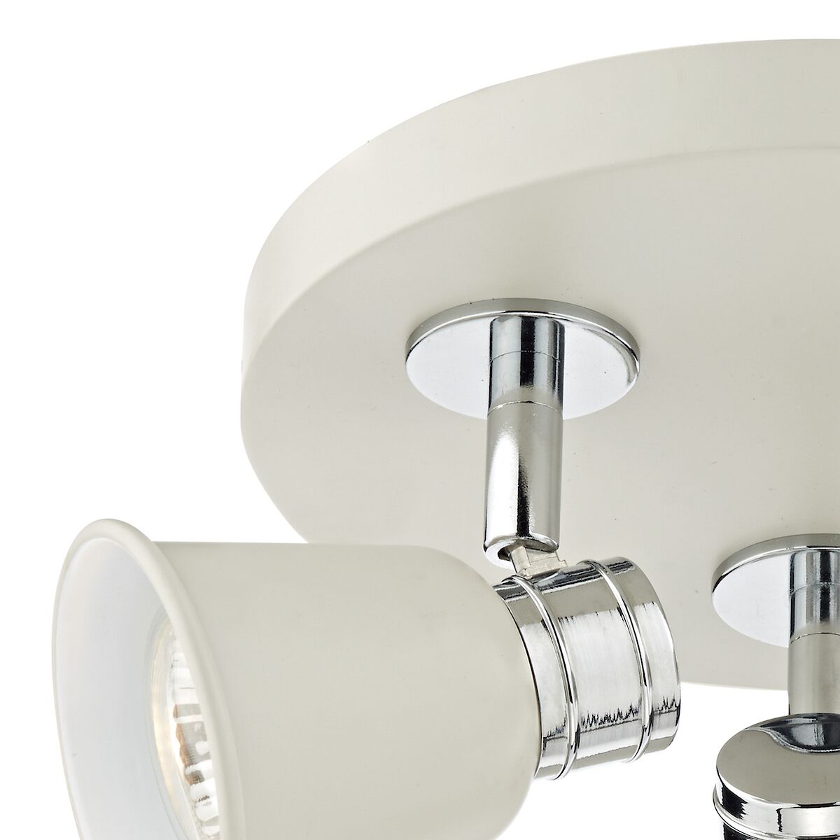 Fry 3 Light Plate Spotlight Cream Polished ChromeMatt Cream - Image 3