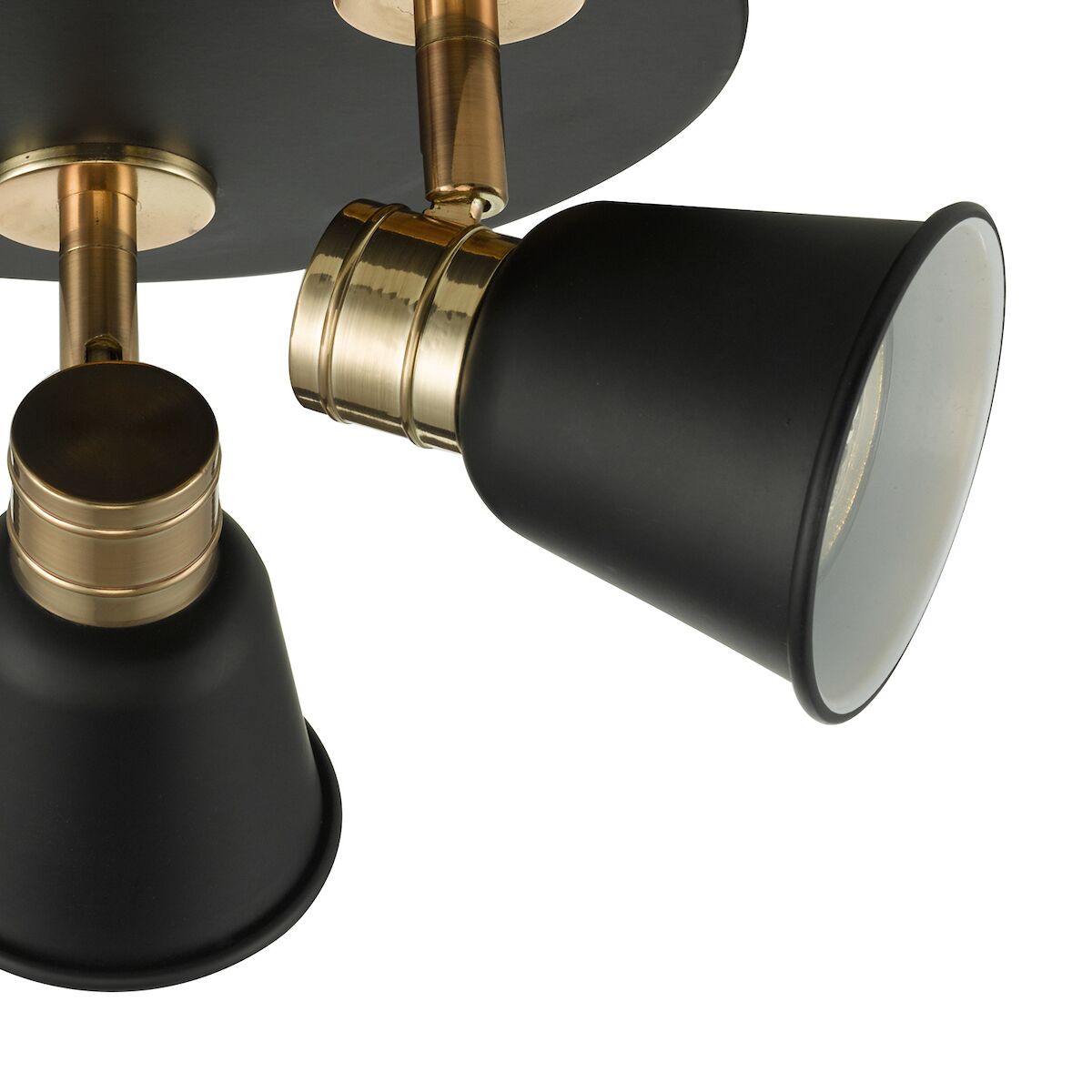 Fry 3 Light Plate Spotlight Black & Rose Gold<br>Matt Black - Image 2