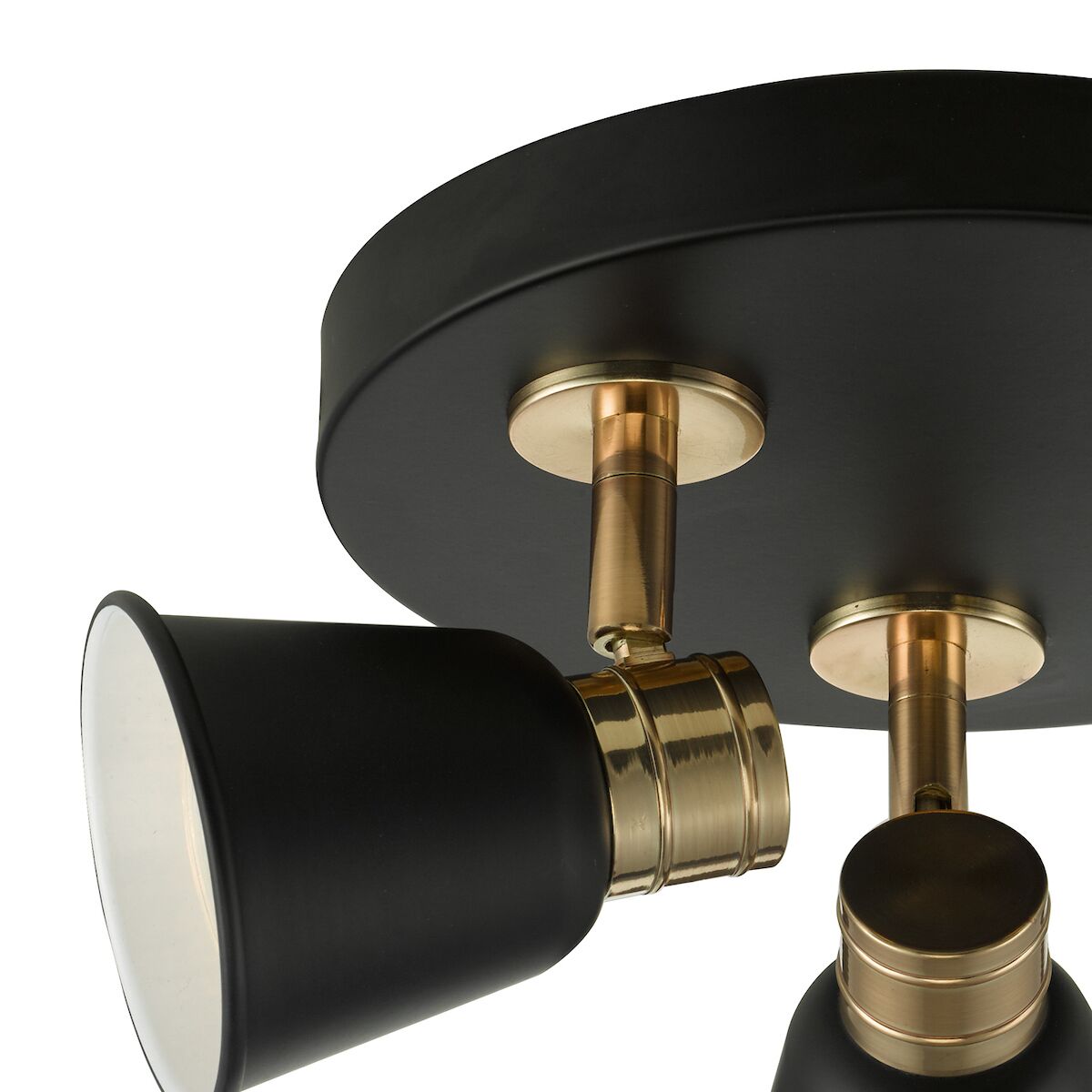 Fry 3 Light Plate Spotlight Black & Rose Gold<br>Matt Black - Image 3