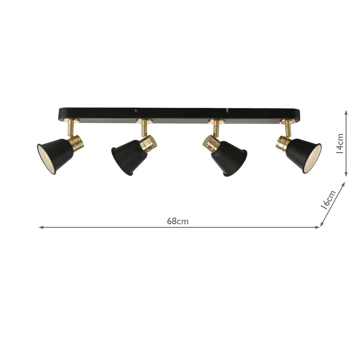 Fry 4 Light Bar Spotlight Black & Rose Gold<br>Matt Black - Image 5