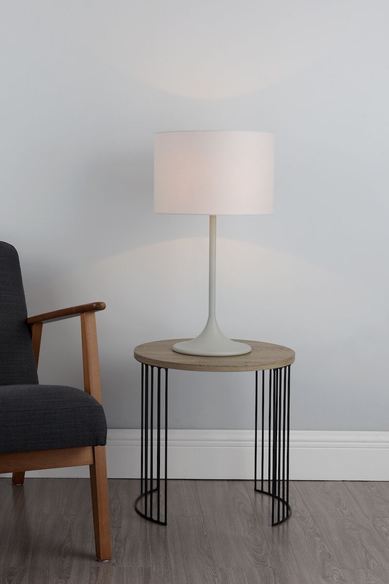 Funchal Table Lamp Grey With Shade <br>Matt Grey - Image 3