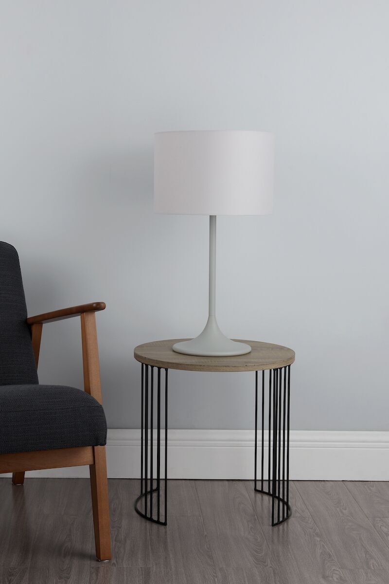Funchal Table Lamp Grey With Shade <br>Matt Grey - Image 4