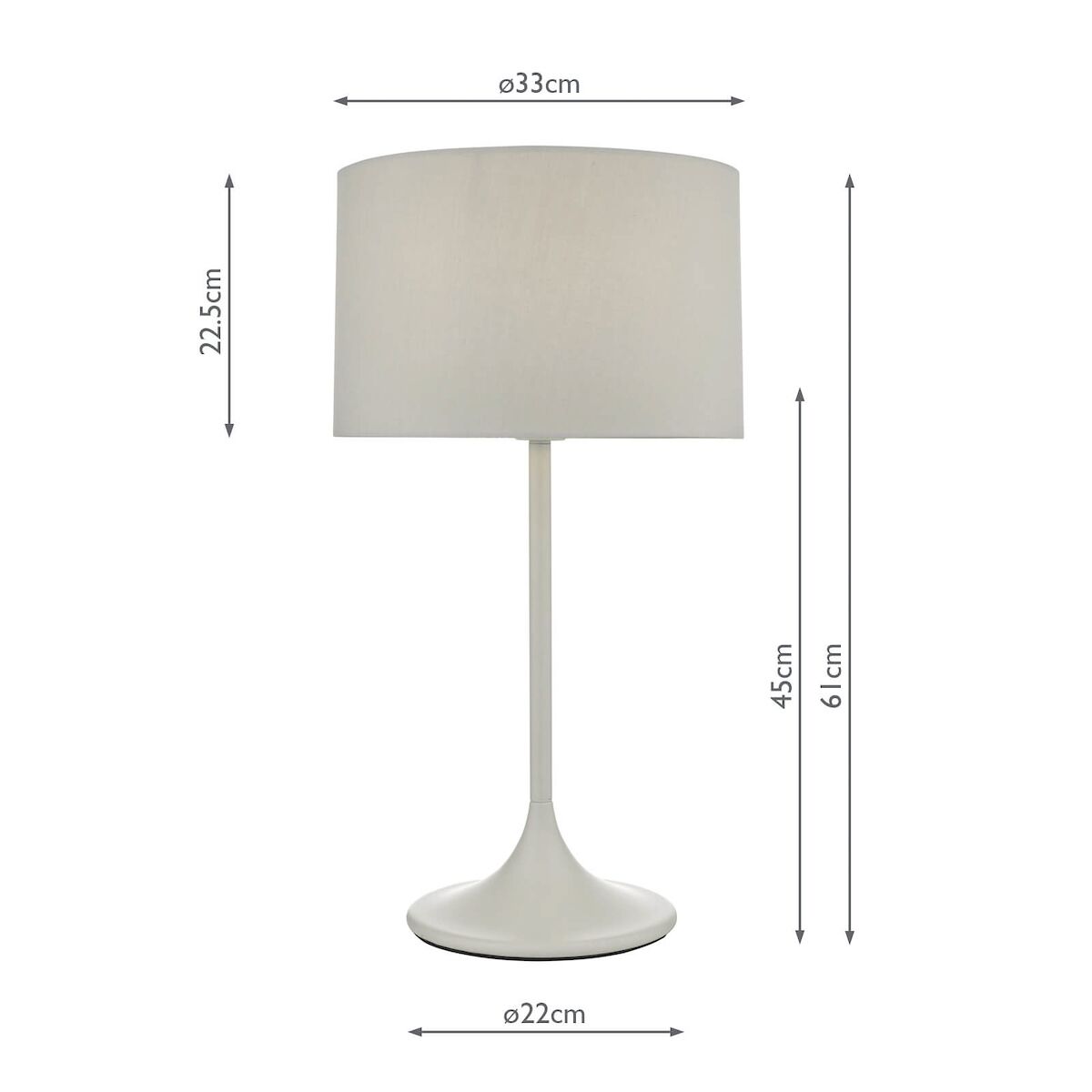 Funchal Table Lamp Grey With Shade <br>Matt Grey - Image 7