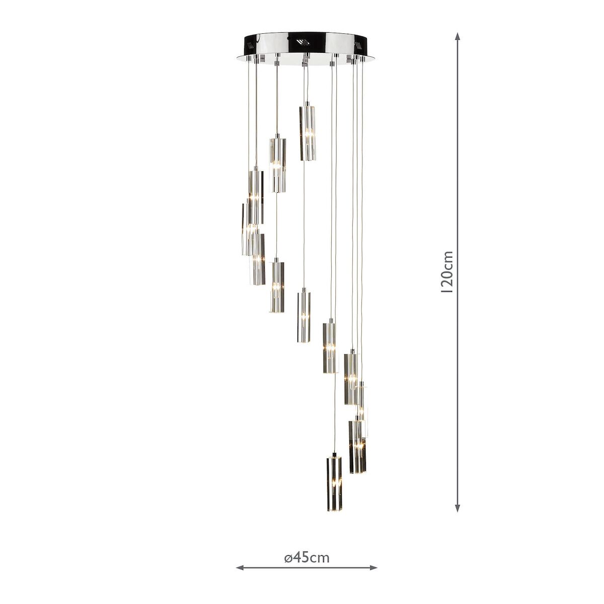 Galileo 12 Light Cluster Pendant Polished Chrome Crystal LED<br>Crystal - Image 4
